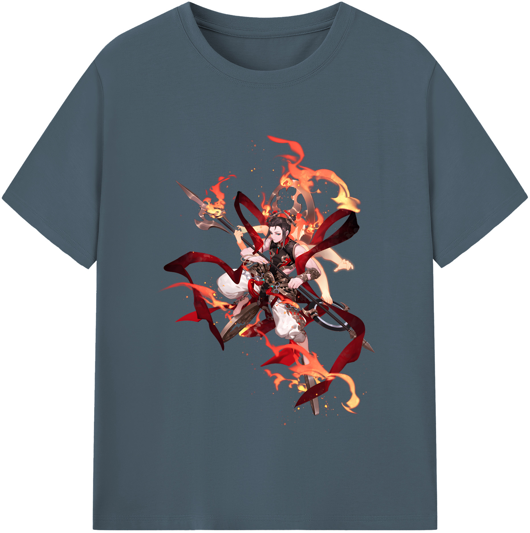 （画像用） Ne Zha 2 ナタ 魔童の大暴れ 綿100％半袖Tシャツ（フロントプリント）